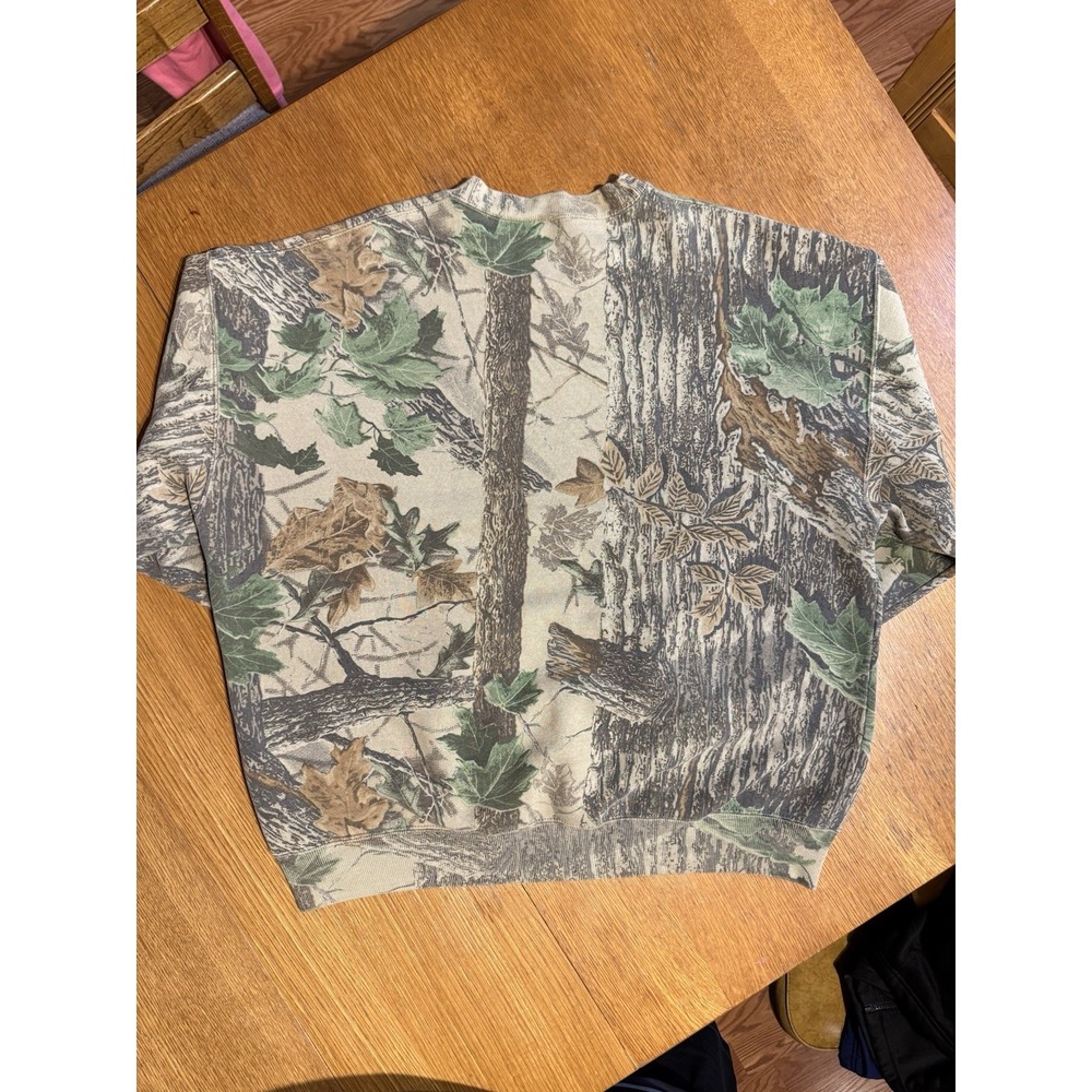 Vintage 90s Jerzees Outdoors Realtree Hardwoods Camo Crewneck Sweatshirt 2XL USA - Picture 6 of 8